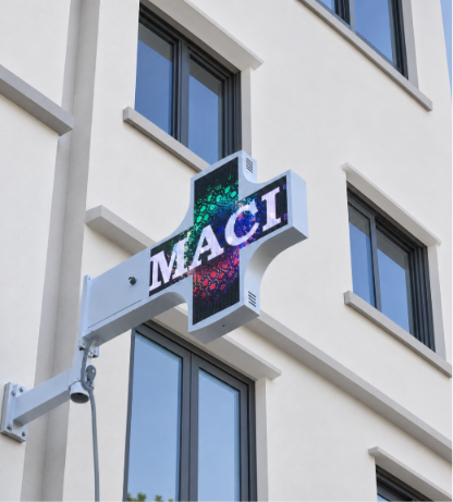 Croix pharmacie LED couleur